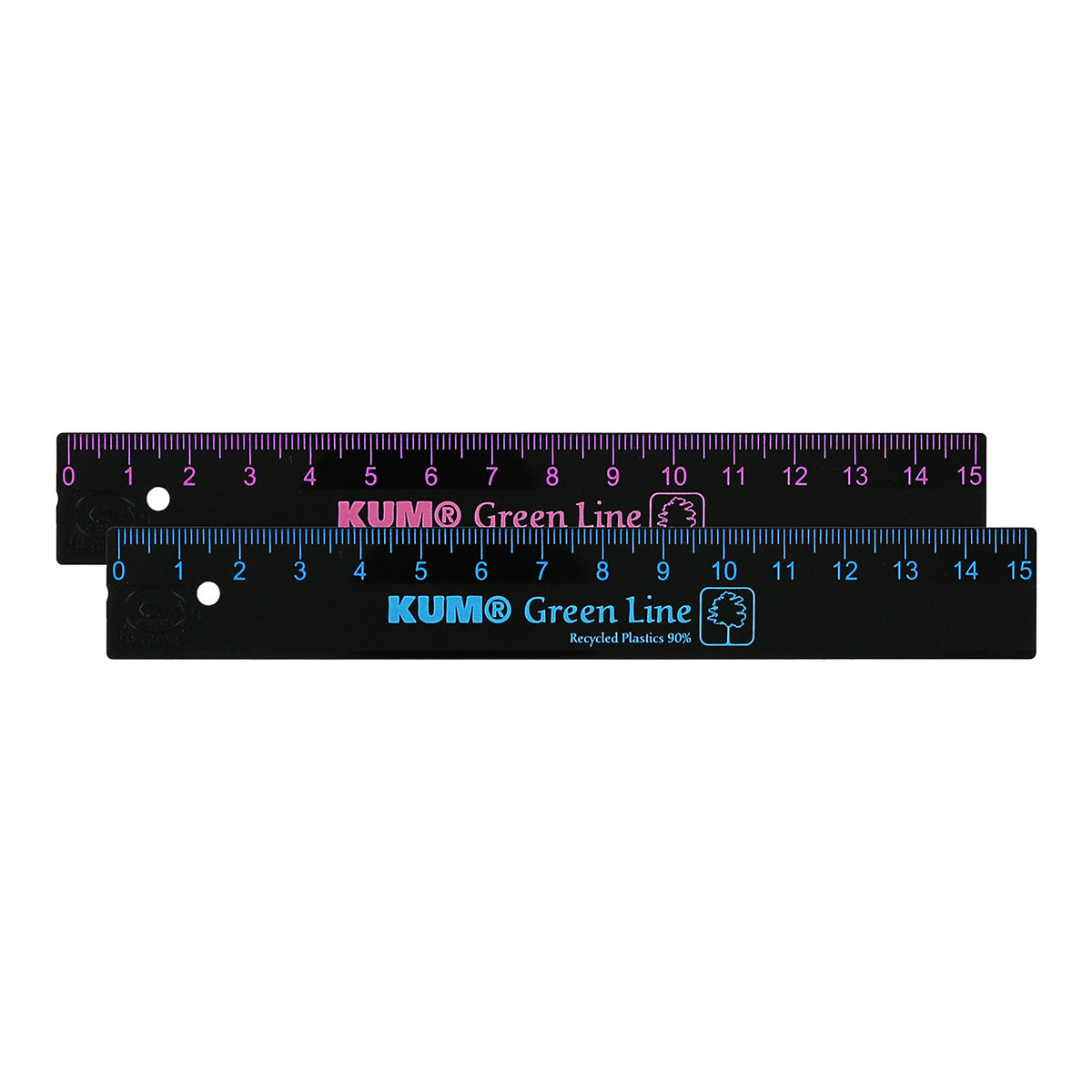 KUM L1 Green Line Recycled Plastic Ruler 15 cm