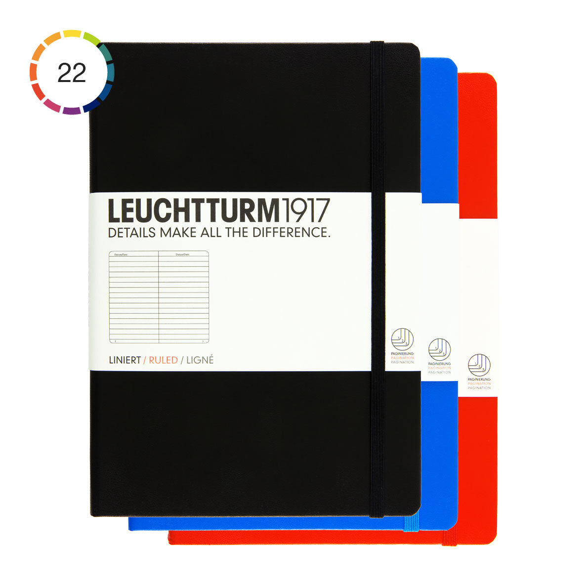 Leuchtturm1917 Notebook A5 Hard Cover, Ruled