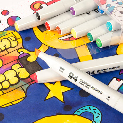 MTN 94 Graphic Marker 12-pack Basic Colors