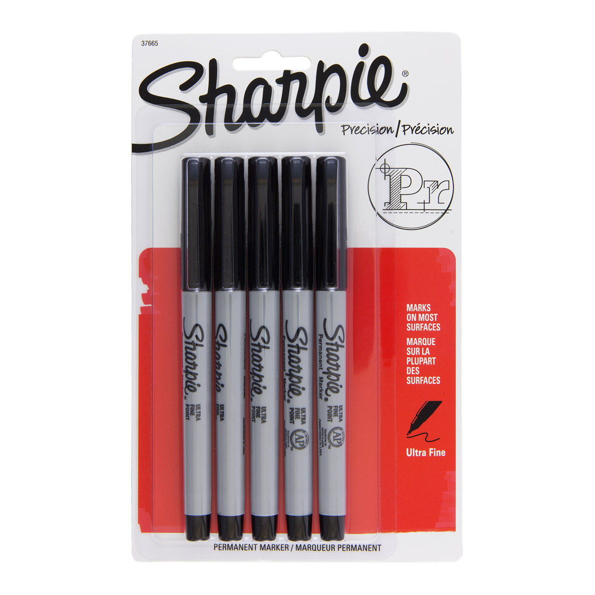 Sharpie Permanent Marker, Ultra Fine Point 5set