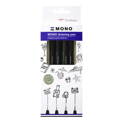 Tombow Mono Drawing Pen 4-set Bold