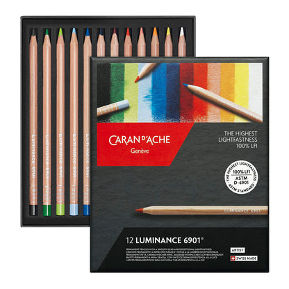 Caran d'Ache Luminance 6901 Coloured Pencils 12 Set