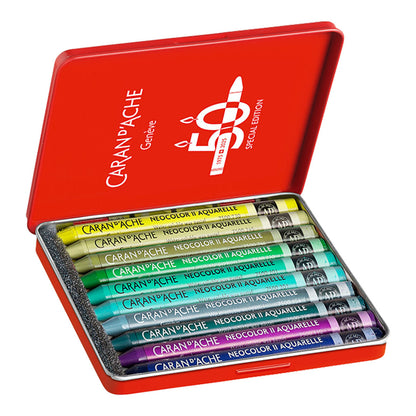 Caran d'Ache Neocolor II Water-Soluble Crayons 10 Set Lush Colors LTD. Edition