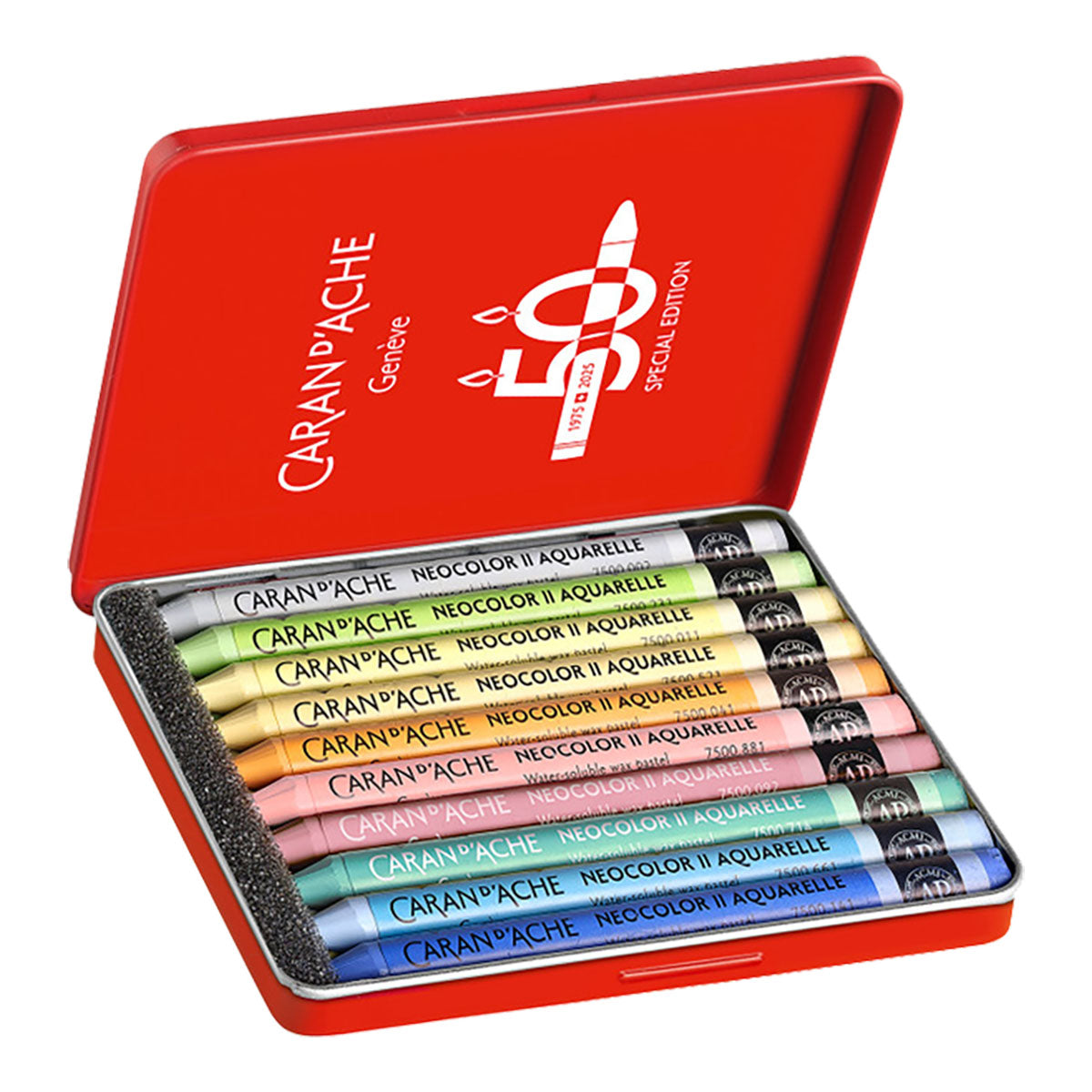 Caran d'Ache Neocolor II Water-Soluble Crayons 10 Set Pastel Colors LTD. Edition