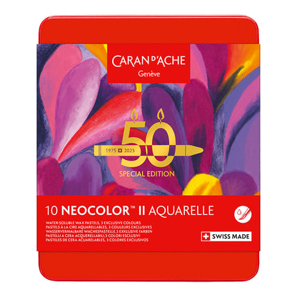 Caran d'Ache Neocolor II Water-Soluble Crayons 10 Set Pop Colors LTD. Edition