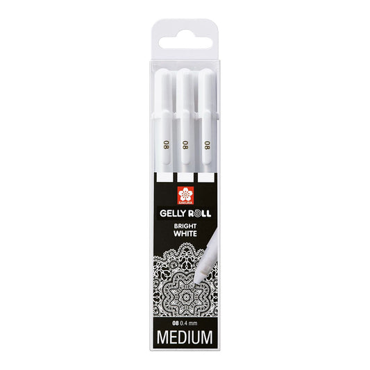 Sakura Gelly Roll 08 Medium 0.4 mm 3 set White Colors