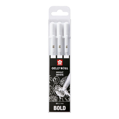 Sakura Gelly Roll 10 Bold 0.5 mm 3 set White Colors