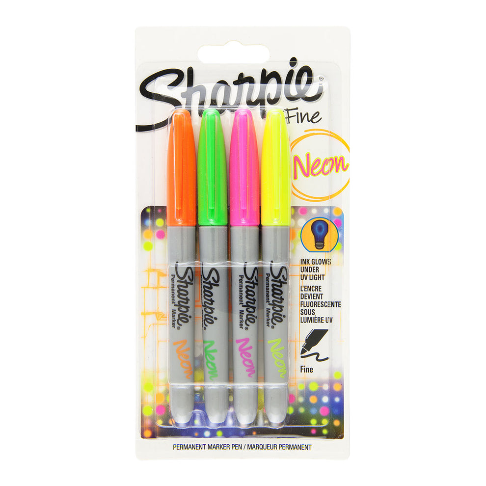 Sharpie Permanent Marker Fine Point 4 Set Neon – Markers N Pens