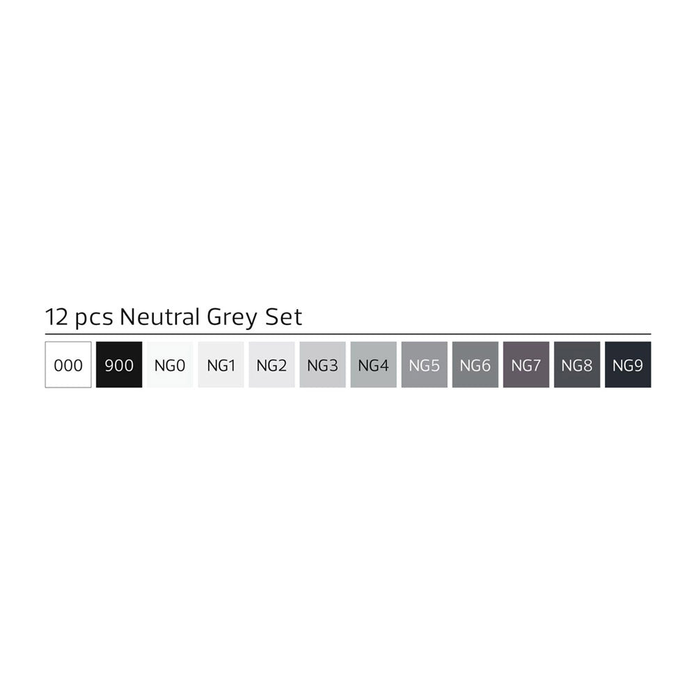 Stylefile Marker Brush 12set Neutral Grey