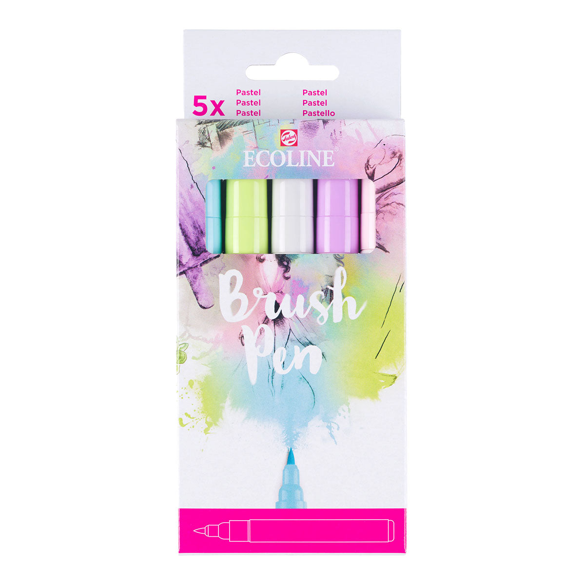 Talens Ecoline Brush Pen 5 set, Pastel Colors